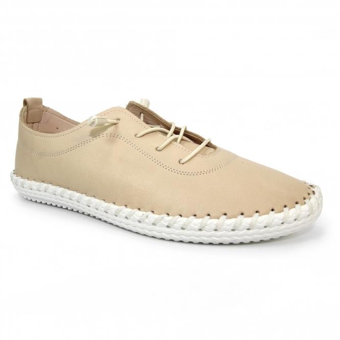 Lunar St. Ives Beige Leather Plimsoll