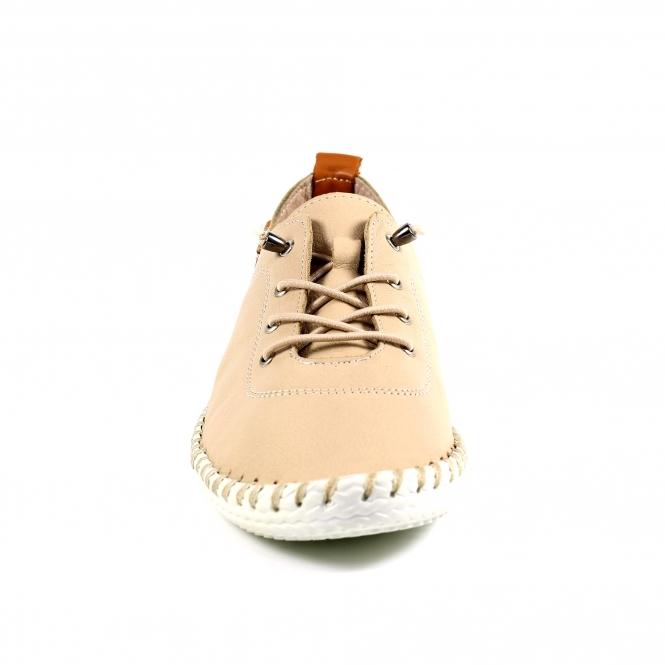 Lunar St. Ives Beige Leather Plimsoll