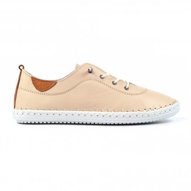 Lunar St. Ives Cream Leather Plimsoll