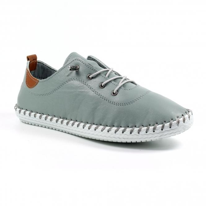 Lunar St. Ives Grey Leather Plimsoll