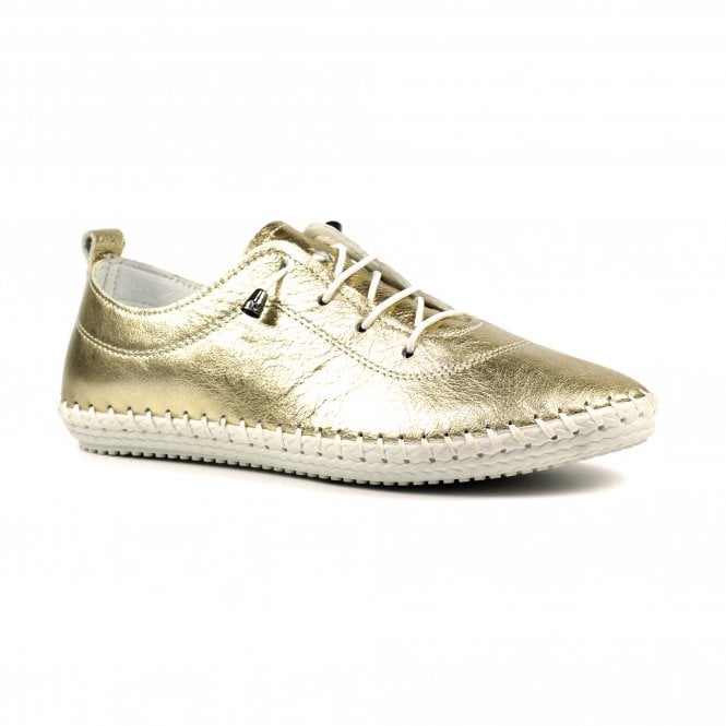 Lunar St. Ives Metallic Gold Plimsoll