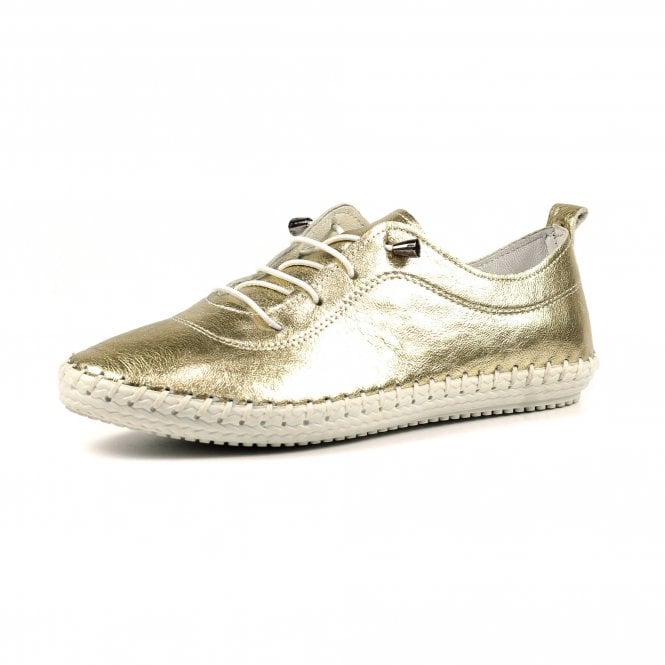 Lunar St. Ives Metallic Gold Plimsoll