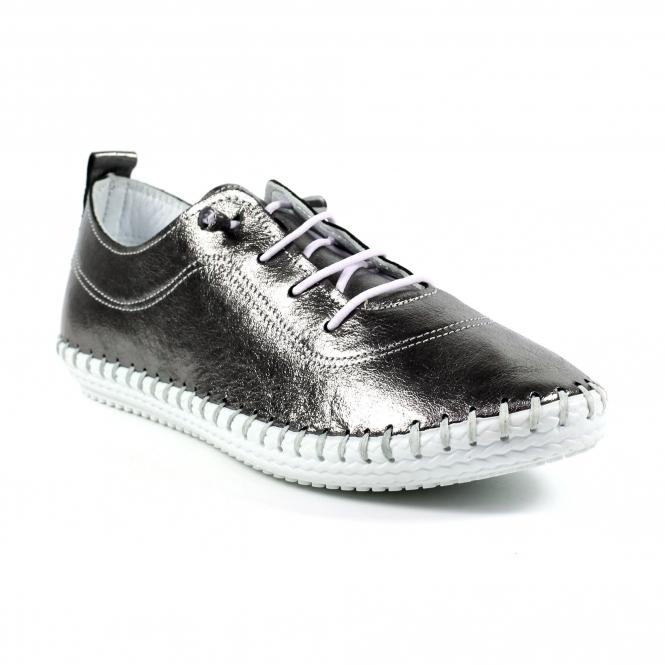 Lunar St. Ives Metallic Pewter Plimsoll