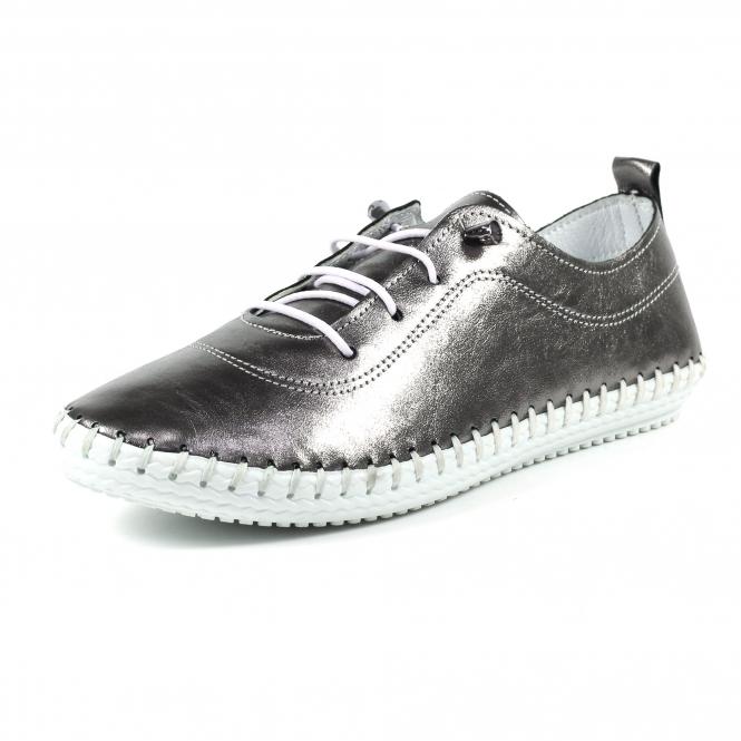 Lunar St. Ives Metallic Pewter Plimsoll