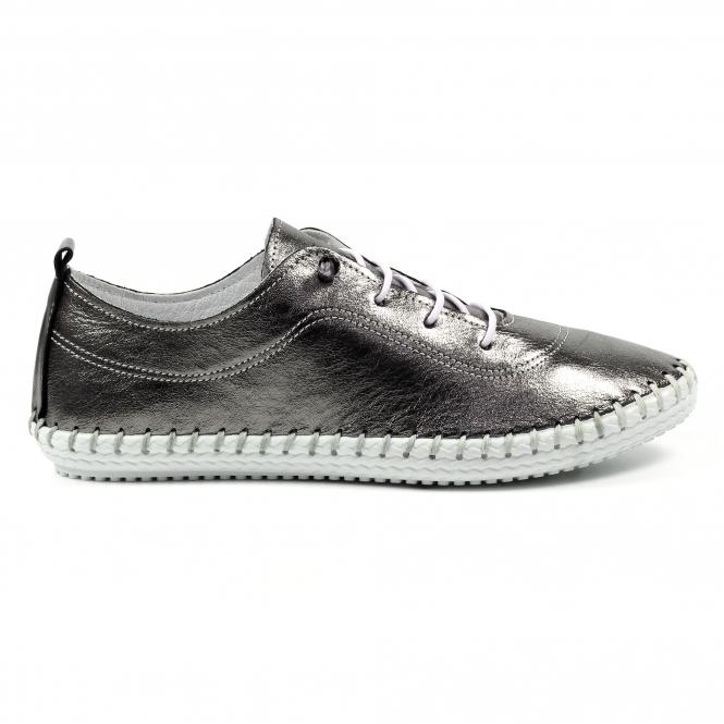 lunar St. Ives Metallic Pewter Plimsoll
