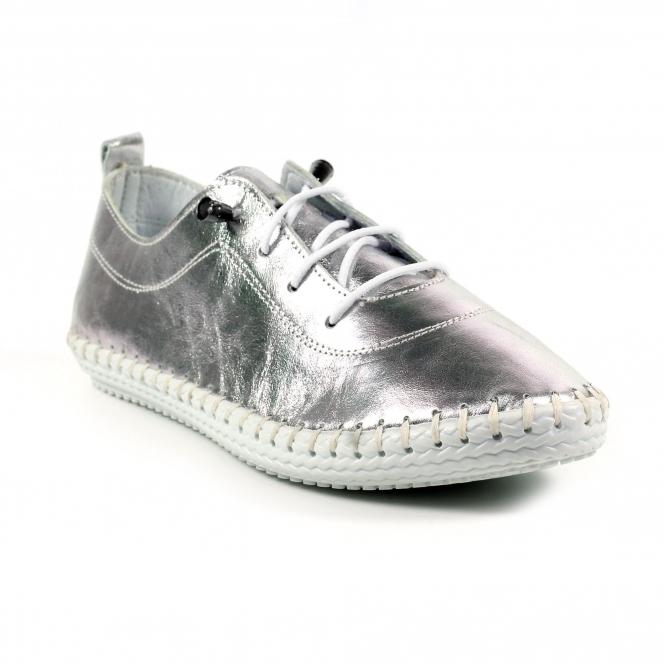 Lunar St. Ives Metallic Silver Plimsoll