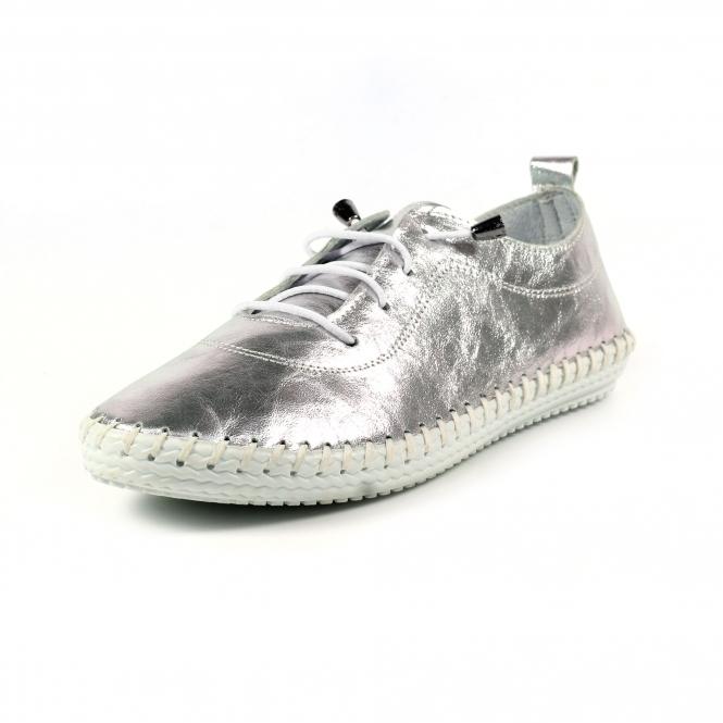 Lunar St. Ives Metallic Silver Plimsoll