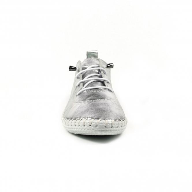 Lunar St. Ives Metallic Silver Plimsoll
