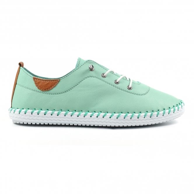 lunar St. Ives Mint Leather Plimsoll