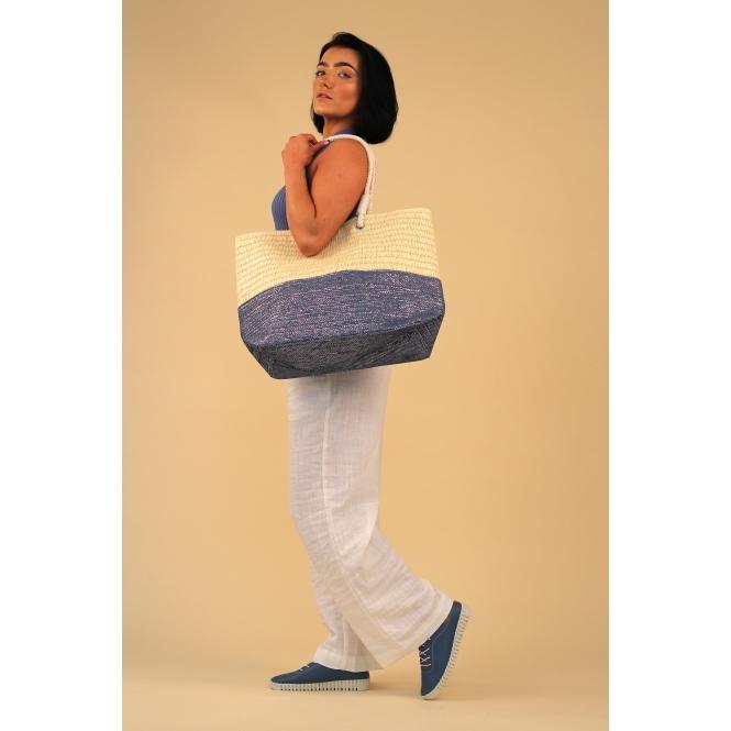 Lunar Surie Multi Blue Two Tone Beach Bag