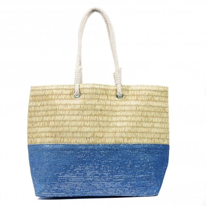 lunar Surie Multi Blue Two Tone Beach Bag
