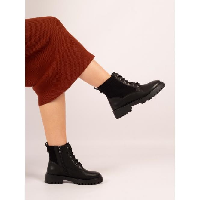 Lunar Tetris Black Ankle Boot
