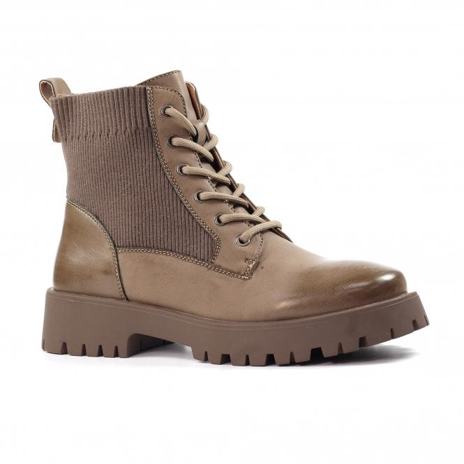 Lunar Tetris Taupe Ankle Boot