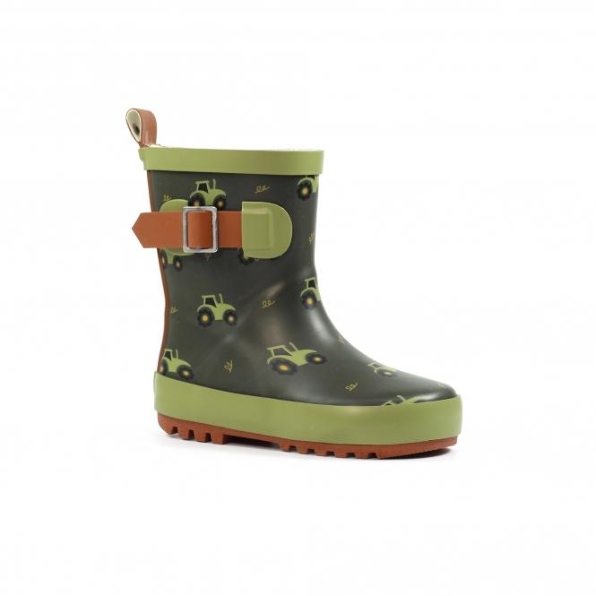 Lunar Tractor Green Toddler Wellington