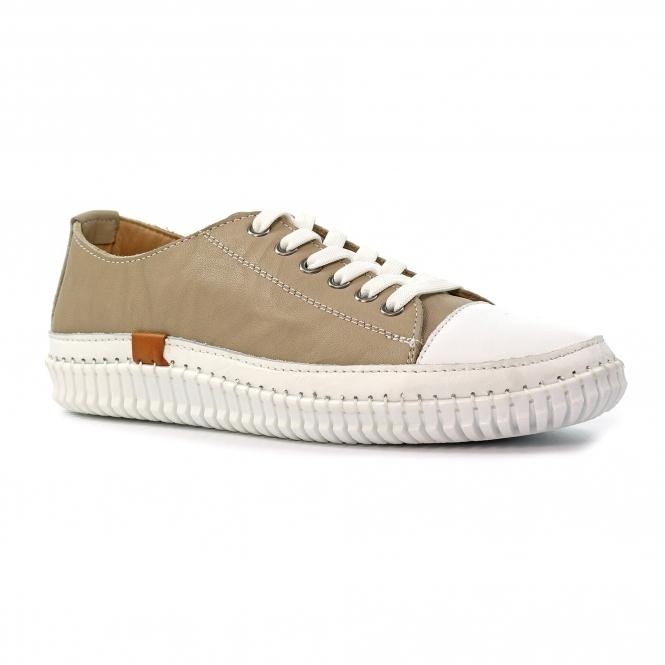 Lunar Truffle II Stone Leather Plimsoll