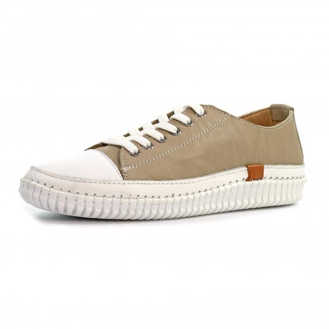 Lunar Truffle II Stone Leather Plimsoll