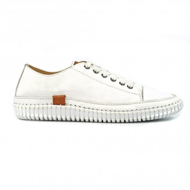 lunar Truffle II White Leather Plimsoll