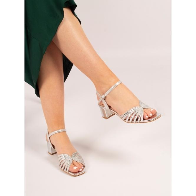 Lunar Twinkle Silver Block Heel Sandal