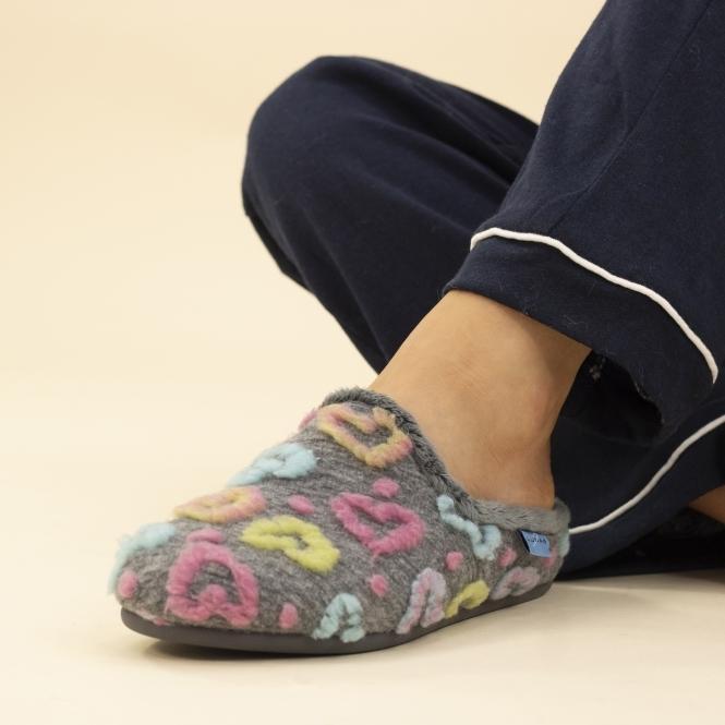 Lunar Valentine Grey Mule Slipper