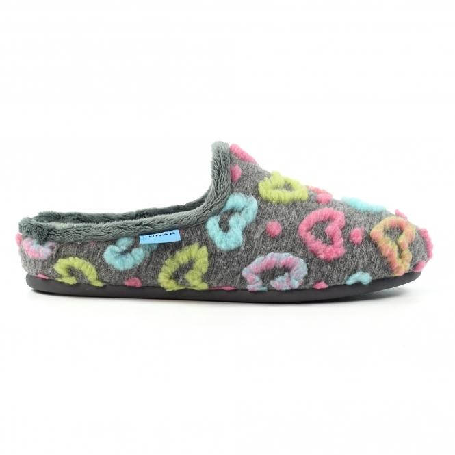 lunar Valentine Grey Mule Slipper