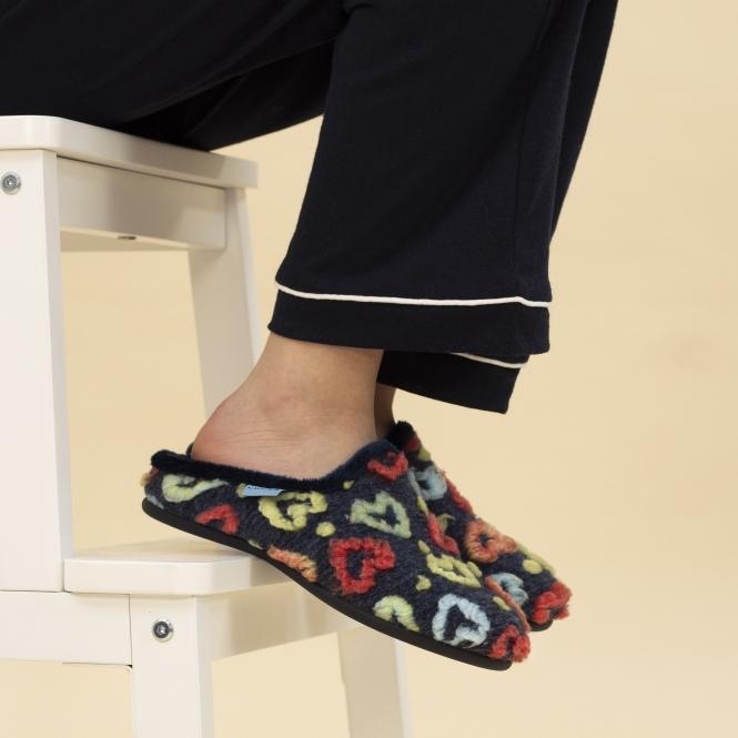 lunar Valentine Navy Mule Slipper