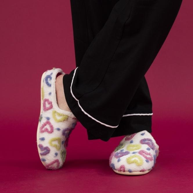 Lunar Valentine White Mule Slipper