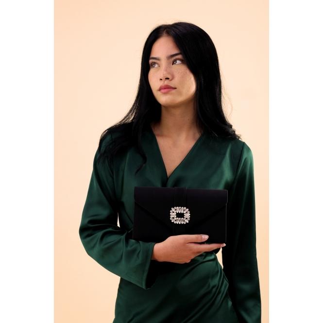 Lunar Venice Black Satin Bag