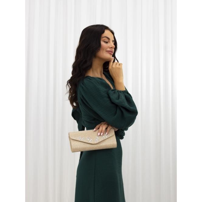 Lunar Willow Gold Clutch Bag