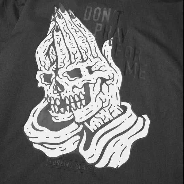 Lurking Class Don't Pray For Me Quarter Zip Work Shirt - Grey