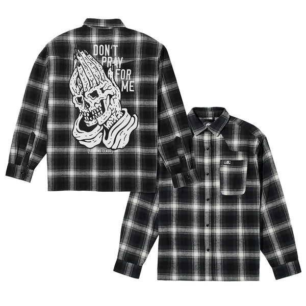 Lurking Class Don't Pray For Me Women's Flannel - Black/White