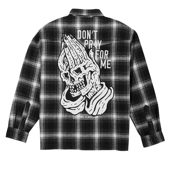 lurking class Don't Pray For Me Women's Flannel - Black/White