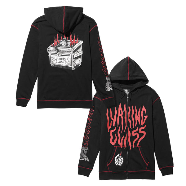 Lurking Class Dumpster Fire Women's Zip Hoodie - Black