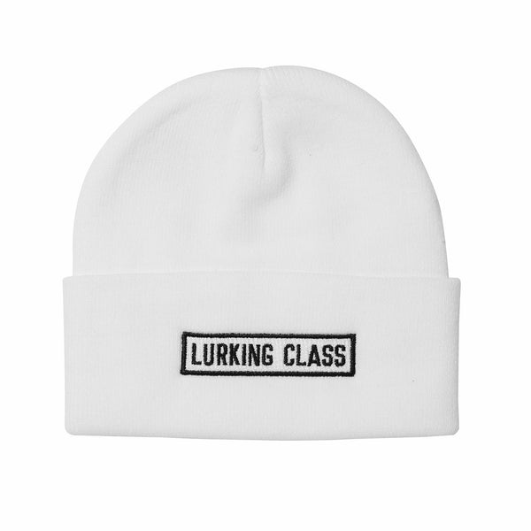 Lurking Class Lurker Gas Station Box Logo Beanie - White