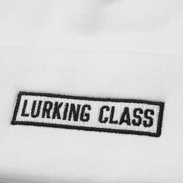Lurking Class Lurker Gas Station Box Logo Beanie - White