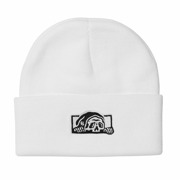 lurking class Lurker Gas Station Box Logo Beanie - White
