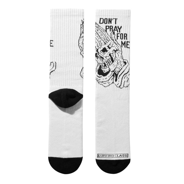Lurking Class Don't Pray For Me Socks - Black/White