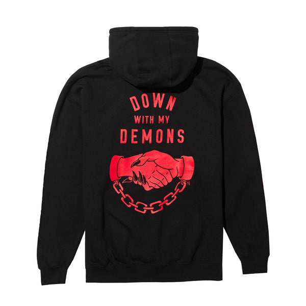 lurking class Down With My Demons Hoodie - Black/ Red