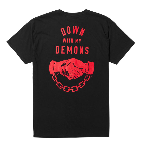 lurking class Down With My Demons Tee - Black/ Red
