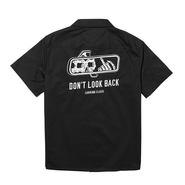 lurking class Look Back Full Zip Work Shirt - Black