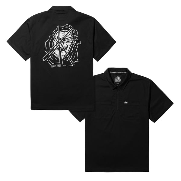 Lurking Class Shatter 1/4 Zip Work Shirt - Black