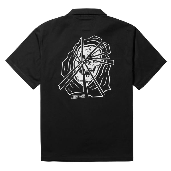 lurking class Shatter 1/4 Zip Work Shirt - Black