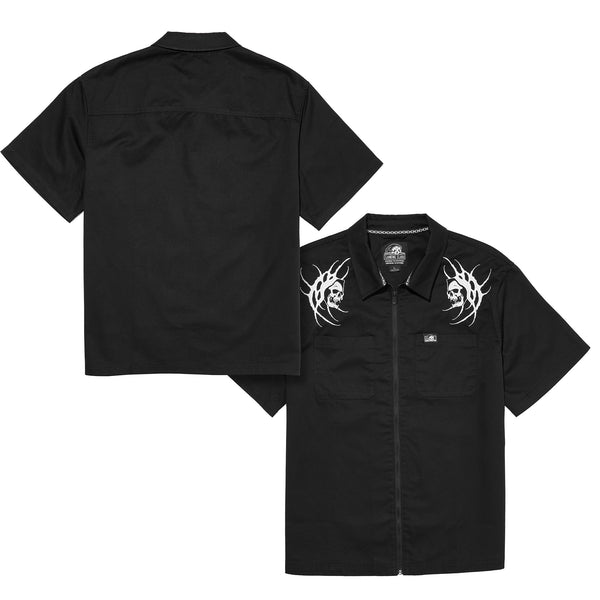 Lurking Class Sin Zip Up Work Shirt - Black