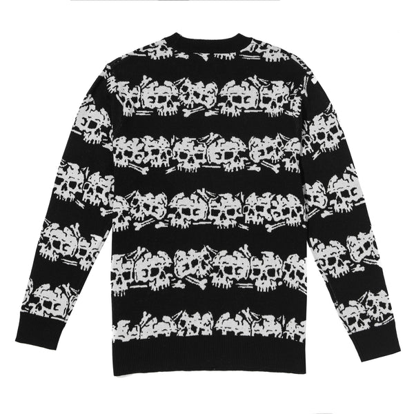 Lurking Class Skull Stripe Women's Sweater - Black