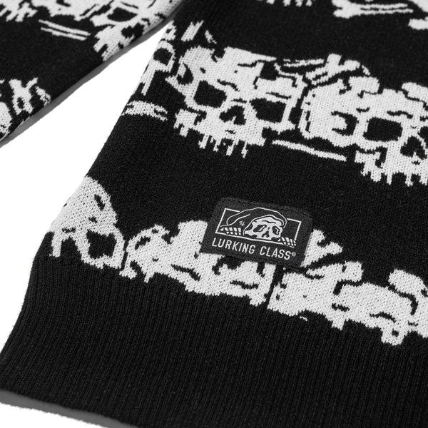 Lurking Class Skull Stripe Women's Sweater - Black