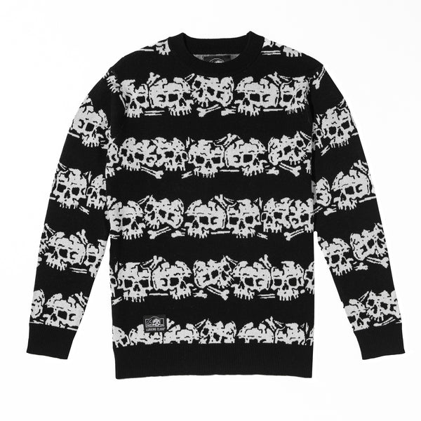 lurking class Skull Stripe Women's Sweater - Black