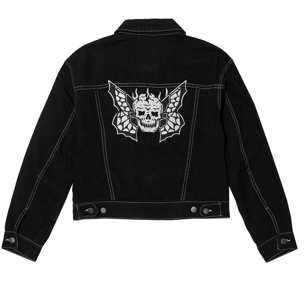 lurking class Skullfly Women's Denim Jacket - Black