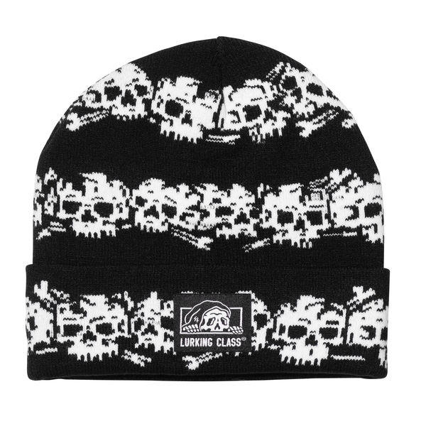 lurking class Skulls Stripe Beanie - Black