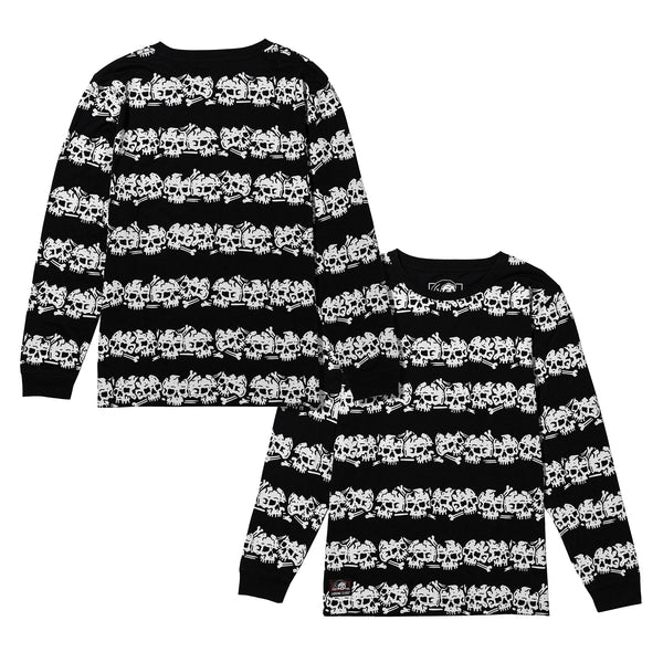 Lurking Class Skulls Stripe Long Sleeve - Black