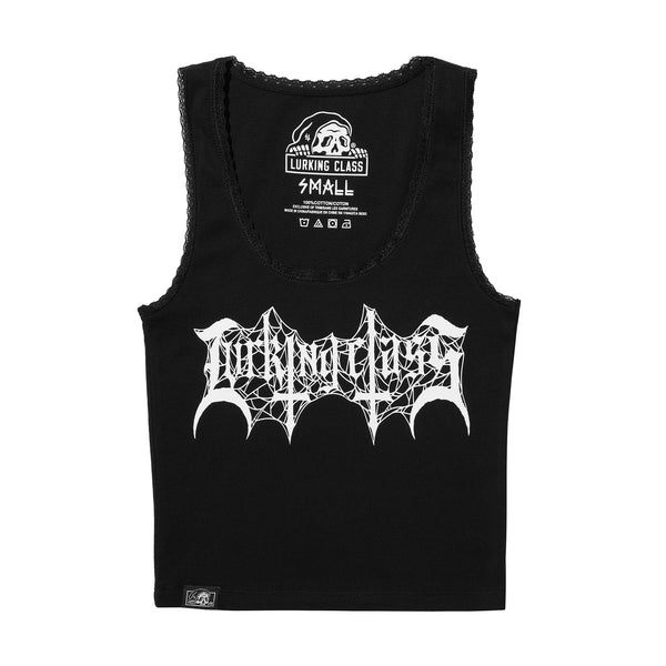 lurking class Tomb Lace Women's Crop Tank - Black