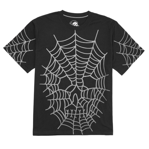 lurking class Web Skull Knit Tee - Black